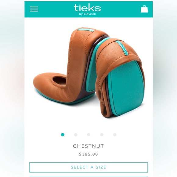 Tieks Chestnut Foldable Flats - Picture 2 of 12